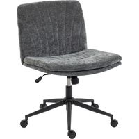 Silla oficina asiento ancho sin reposabrazos ruedas altura ajustable giratoria basculante gris