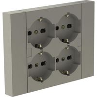 Electraline Quadra multipresa incasso con 4 prese bipasso schuko colore sabbia scatola a 3 moduli per muratura e cartongesso