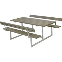 Plus Kombimöbel Basic 177 x 184 x 73 cm mit 2 Rückenlehnen, graubraun Gartenmöbel-Set