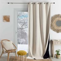 Homemaison – Rideau thermique phonique semi occultant 140x180 cm – 13 fois plus isolant qu’un rideau standard – Réduction bruit 5 dB – Lavable 30°C