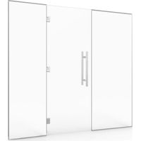 Pared de cristal con puerta para hammam y baño 180 x 190 cristal de seguridad transparente de 8 mm
