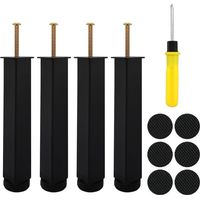 Lot de 4 Pieds pour Sommier à Lattes, Pied Reglable pour Meuble, Pieds de Sommier Support à Lattes, Pieds de Meubles, Pied de Lit Universel, Pieds à Visser sans Perçage (20 cm)