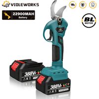 Sécateur électrique sans fil 3000W – Moteur sans balais – Plage de coupe 10-30mm – 2 batteries 22.900mAh – Idéal pour élagage précis – Drillpro