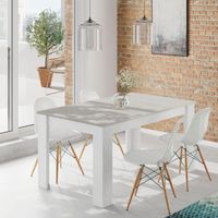 Mobimarket – Table extensible blanche 90x190 cm – Mécanisme d'extension rapide – Panneaux mélaminés de 22 mm – Pour 6 à 8 personnes - 90x190x78h