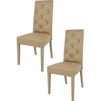 Tommychairs 2 Chantal chairs in beech, seat in cappuccino faux leather
