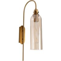 Applique vintage laiton verre ambre Campanila E27 40W