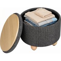 Pouf rond, pouf de rangement pratique, pouf à chaussures, marchepied (pouf à chaussures uniquement)