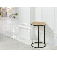 Beistelltisch PATTY rund Metall in Schwarz Gold, Höhe 61cm