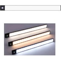Bande lumineuse intelligente Ultra-mince avec capteur de corps humain 40 cm, bande lumineuse LED magnétique rechargeable, Noir