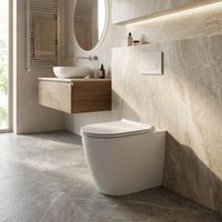 WC suspendu sans rebord en céramique, fixations dissimulées, blanc, 36 x 55 cm – Mayka Ceramica Dolomite