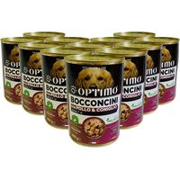 OPTIMO SET 12 BOCCONCINI PER CANE AL GUSTO POLLO E CONIGLIO DA 400 GR