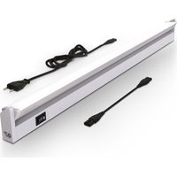 B.K.Licht Réglette LED orientable pour cuisine, plan de travail ou atelier, Longueur 55cm, Platine LED 8W intégrée, 450Lm, lumière chaude ou froide réglable (2700/4000K), argent
