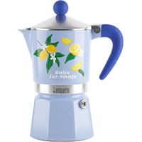 BIALETTI Macchina Da Caffè Moka Rainbow Fruit Vibes Azzurro 3 Tazze