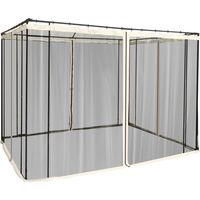 Moustiquaire pour tonnelle 3x3m avec 4 panneaux latéraux, fermeture éclair, maille en nylon résistant noire