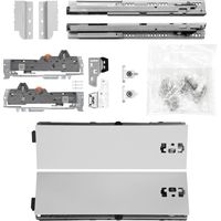 BLUM Schubladenschienen TANDEM SET Zargenhöhe 115mm, mit TIP-ON BLUMOTION Einheit, 65kg, NL500mm, grau, bis KB600mm