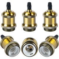Vintage Light Socket, 6 Stock Retro Edison Lamp Holder for DIY Pendant Light E27 Bulb Socket Adaptor (Bronze)