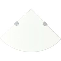 Vidaxl – Étagère d'angle en verre trempé 8mm – Supports chromés – Dimensions 25x25 cm – Installation facile avec accessoires inclus