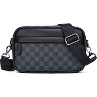 Werkzeugtasche, Lässige karierte Umhängetasche für Herren, Sport-Schultertasche aus Leder, Personalisiert, Trendy Kleine Quadratische Tasche-RAPANDA