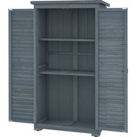 Cobertizo madera 0,31 m² 87x46,5x160 cm 2 portes 2 étagères gris