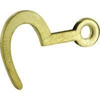 Crochet d'armoire plat réversible - en acier laitonné - Long. 24mm Haut. 16mm Prof. 1.3mm - INTERGES.COM