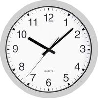 Quarz Wanduhr 30 cm x 40 mm Silber