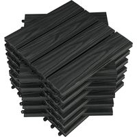 Woltu – Carrelage de sol WPC 11 pièces 30x30cm – Système plug-in – Résistant aux UV et antidérapant – Pour terrasse et balcon – Couverture 1m²