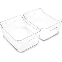 Boîte De Rangement En Plastique - 45 L - Pour Cuisine Armoire Et Cellier - Avec Poignée Intégrée - Sans BPA - Lot De 2