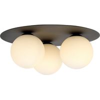 Plafoniera Emibig Solar 3 luci E14 dimmerabile nero/opalino