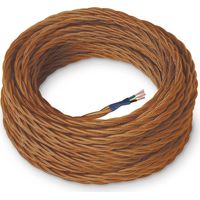 Amarcords - Cavo elettrico tessile colore WHISKY, trecciato, seta, 20 metri, con messa a terra 3x0,75mm - Filo rivestito in tessuto colorato vintage per lampade lampadari applique e abat jour.