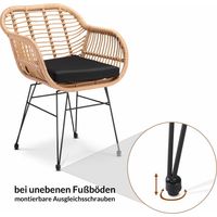 Rattan armchair set indooroutdoor 2 pcs natural