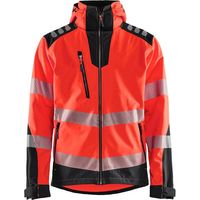 Giacca da lavoro softshell ad alta visibilità 4491 - Rosso fluorescente/Nero XXXL