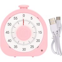 Minuteur Visuel 60 Min avec Alarme, 2 Modes pour Concentration - Timer Enfant Adulte École Maison Bureau Rose