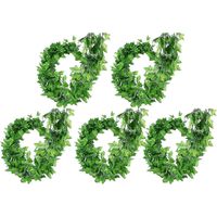 Guirlande de lierre artificielle à feuilles vertes suspendues pour décoration murale de chambre, de cuisine ou pour mariage en extérieur-5pcs Creeper Vine