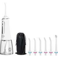 Cordless Water Flosser Dental Oral Irrigator with DIY Mode 300ml Water Tank IPX7 Waterproof Portable-White