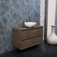 Inda - Mobile bagno 100 cm Rovere castano con 2 cassetti e