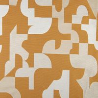 Tissu au mètre jacquard géométrique texturé rétro Jaune moutarde 300 cm