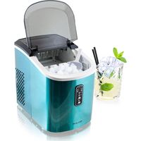 Mulano Eiswürfelmaschine Edelstahl Eiswürfelbereiter Eiswürfel Ice Maker Eis Maschine Icemaker (Blau)