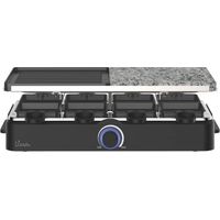 BiKitchen grill 950 Raclette Rivestimento antiaderente, Protezione da surriscaldamento, Spia luminosa, 8 vaschette Nero