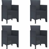 Lot de 4 Chaise de jardin,Chaise d'extérieur Anthracite 53 x 49 x 85 cm PP CFW6432581