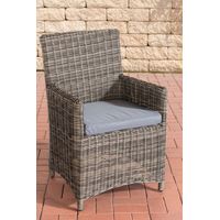 Polyrattan Gartenstuhl Fontana 5mm grau-meliert eisengrau