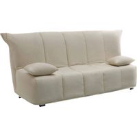 Talamo Italia Canapé Alisee, Canapé 2 places, 100% Made in Italy, Canapé de salon avec ouverture trolley avec ouverture trolley, en tissu matelassé, avec oreillers inclus, Cm 125x90h85, Beige, avec em