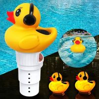 Diffuseur Chlore Piscine,Distributeur Chlore Flottant Diffuseur de Chlore pour Piscine,Flotteur Piscine Chlore avec Lumière Solaire,Grand Distributeur Piscine Support 6 x 3\