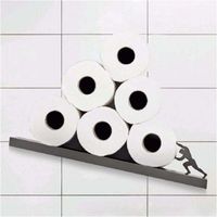 Étagère flottante pour papier toilette en métal – Support mural inclinable 44x10x10 cm – Rangement moderne pour rouleaux et serviettes
