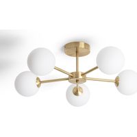 Deckenleuchte Metall und Glas Moonlight Messing 5 Spots Gold
