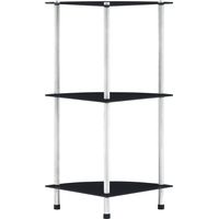 FIMEI Étagère 3 niveaux Noir 30x30x67 cm Verre trempé