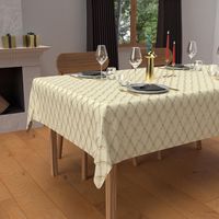 Nappe festive rectangle anti-tâches en pur coton 160x300 cm CELESTE or, par Soleil d'Ocre