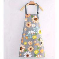 Srvillg Tablier de cuisine, tablier réglable avec poche, tablier floral élégant pour la cuisine à la maison, le jardinage, la restauration et les salons, Bleu Tournesol