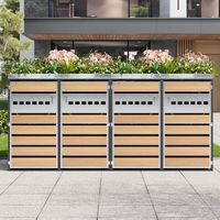 Mülltonnenbox ,mit rautenförmigen Belüftungslöchern, trash storage compartments,Abschließbar,vier Türen,Pflanzfläche