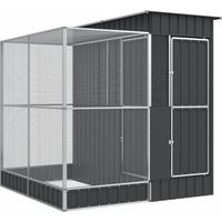 Vidaxl – Volière avec extension en acier galvanisé 209 x 203 x 216 cm – Grille 1 x 1 cm – Porte verrouillable – Pour oiseaux et petits animaux