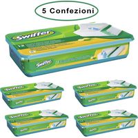 Swiffer wet panni umidi lavapavimenti per scopa al limone 5 confezioni da 12 panni
